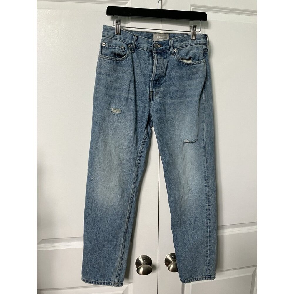 Everlane Relaxed Straight Fit Jeans Womens 25 Regular Distressed